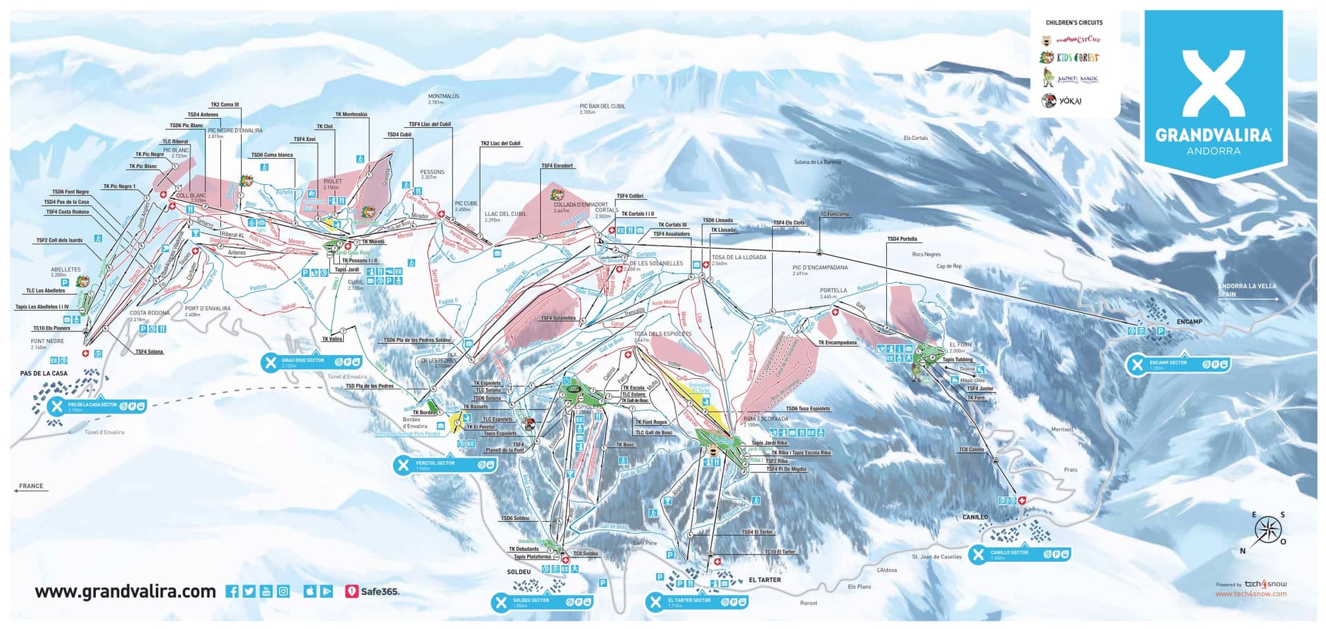 Pas de la Casa ski map