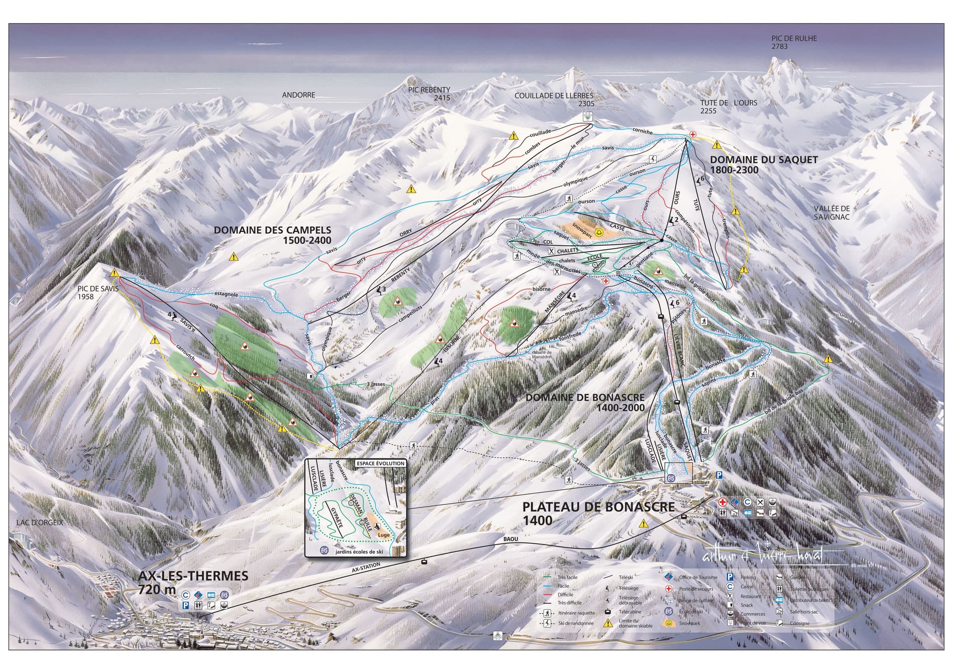 Ax Les Thermes ski map