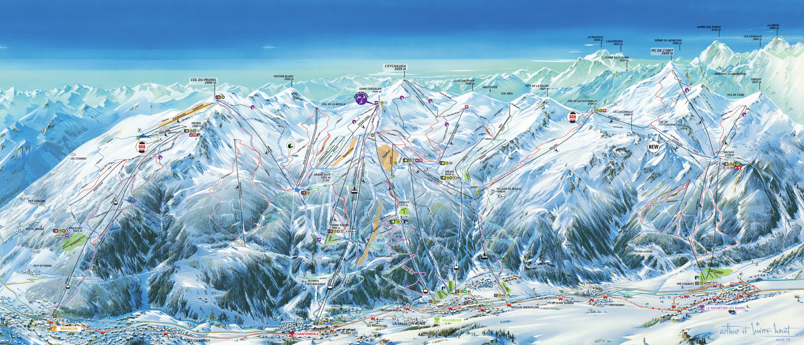 Briançon - Serre Chevalier ski map