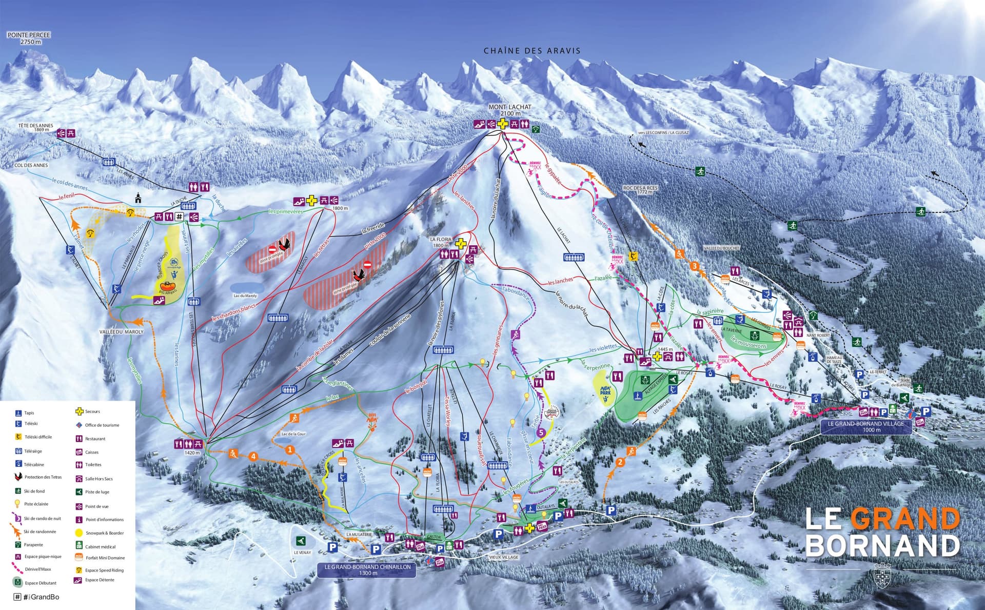 Le Grand-Bornand ski map